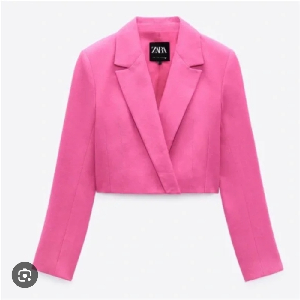 Zara Cropped Pink Blazer Jacket